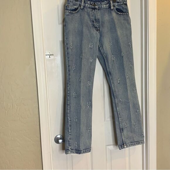Jeanology Collection Embellished Beaded Jeans Size 14 - Picture 3 of 9
